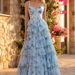 Amarra dress 89613 size 4 Blue/Print NWT